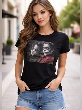 ☀️Joker Graphic Black Women’s T-Shirt Movie Villain Tee